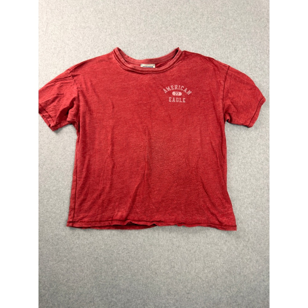 American Eagle Vintage Vault Red Graphic T-Shirt XS Cotton Blend Short Sleeve